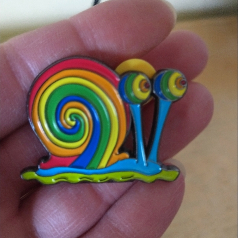 Snail Gary SpongeBob rainbow enamel pin